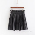 Rok Mini Kulit PU Lipit